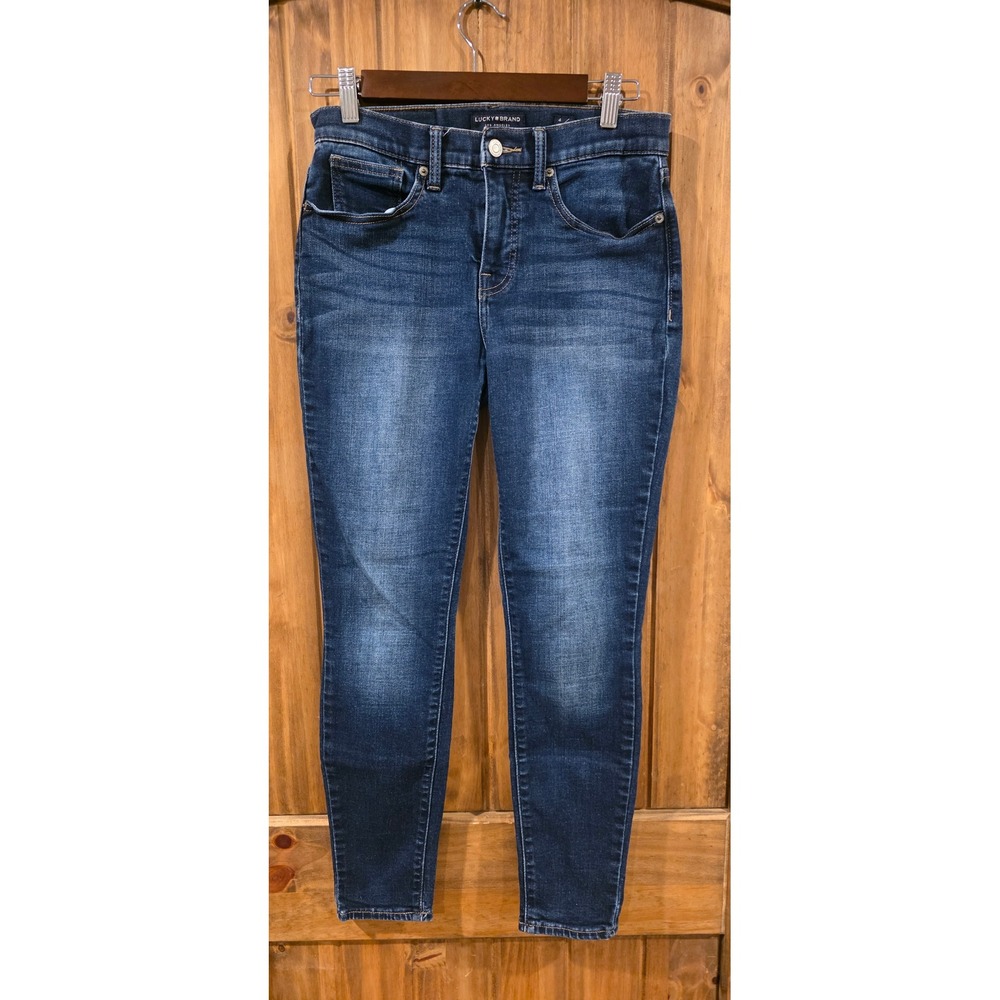 Lucky Brand Skinny Jeans Womens 4/27 Blue Excellent Dark Wash Stretch Denim